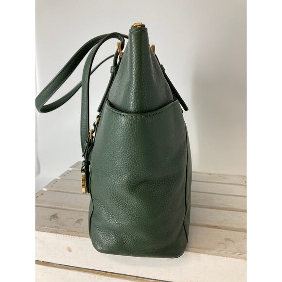 MICHAEL KORS LARGE GREEN PEBBLED LEATHER SHOULDER BAG - Picture 5 of 16